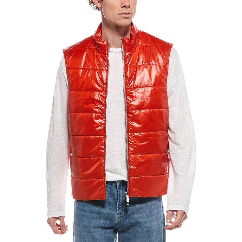 Eleventy Mens  Gilet Vest, Red